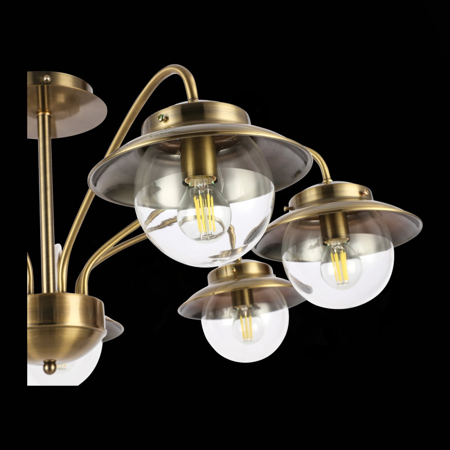 SLE110102-07 Светильник потолочный Античная бронза/Прозрачный E14 7*40W GARONNI EVOLUCE