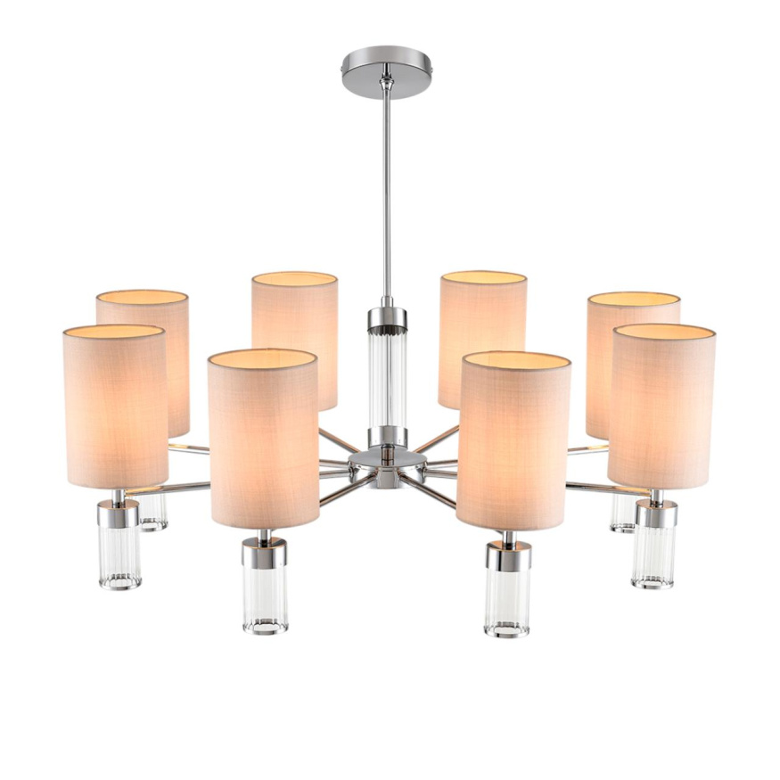 Люстра подвесная LUMION 6585/8 ARNIKA в классическом стиле хром, бежевый 8x40W