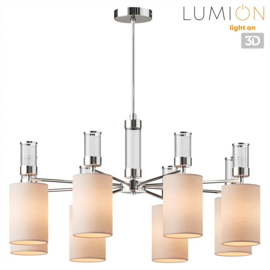Люстра подвесная LUMION 6585/8 ARNIKA в классическом стиле хром, бежевый 8x40W