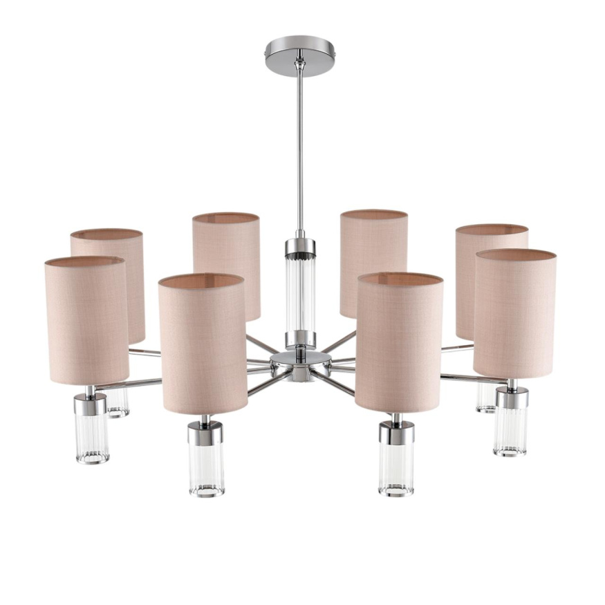 Люстра подвесная LUMION 6585/8 ARNIKA в классическом стиле хром, бежевый 8x40W