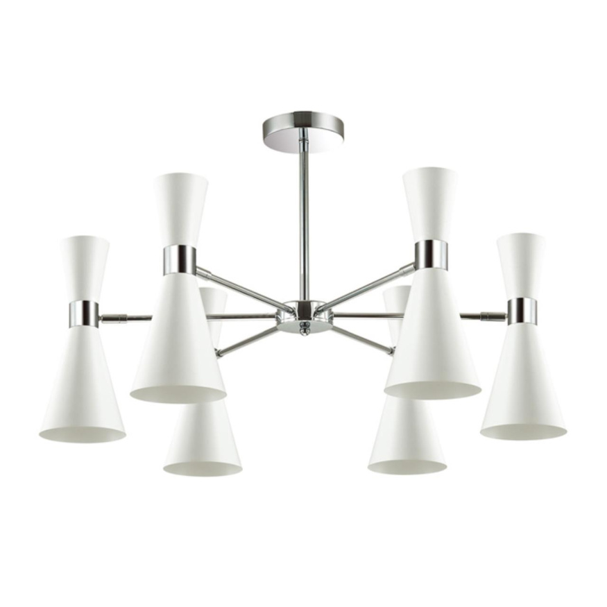 Люстра потолочная LUMION 3661/6C QUINN модерн хром/матовый белый 6x60W