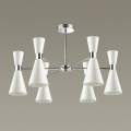 Люстра потолочная LUMION 3661/6C QUINN модерн хром/матовый белый 6x60W