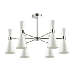 Люстра потолочная LUMION 3661/6C QUINN модерн хром/матовый белый 6x60W
