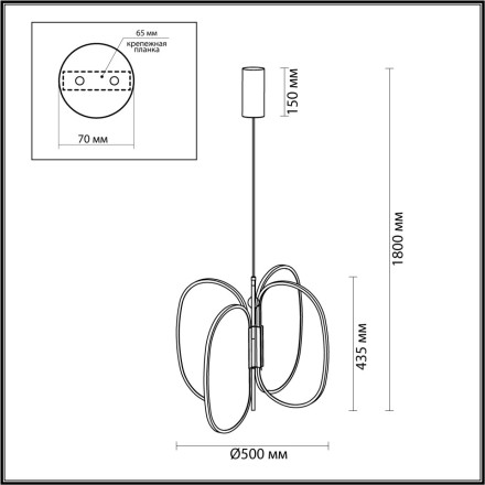 Подвесной светильник ODEON LIGHT EXCLUSIVE 6664/53L PIUMA LED 53W античная бронза Современный