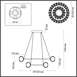 Люстра ODEON LIGHT 5030/230L MIRAGE LED 230 античн.бронза/прозрачный модерн