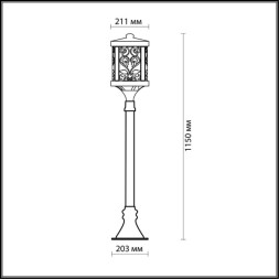 Наземный фонарь Kordi 2286/1A Odeon Light E27 Классический, Этнический, Замковый