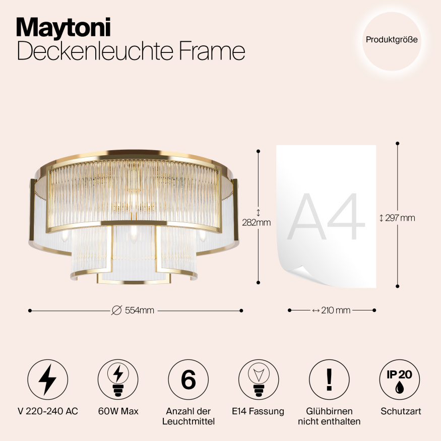 Потолочный светильник Maytoni MOD174CL-06G