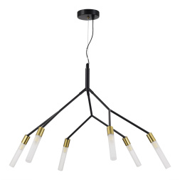 SLE1129-403-06 Светильник подвесной Черный, латунь/Белый G9 6*5W KAITO EVOLUCE