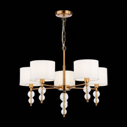 SLE105713-05 Светильник подвесной Латунь, Прозрачный/Белый E14 5*40W RAMER EVOLUCE
