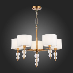 SLE105713-05 Светильник подвесной Латунь, Прозрачный/Белый E14 5*40W RAMER EVOLUCE