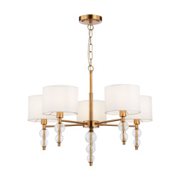 SLE105713-05 Светильник подвесной Латунь, Прозрачный/Белый E14 5*40W RAMER EVOLUCE