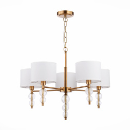 SLE105713-05 Светильник подвесной Латунь, Прозрачный/Белый E14 5*40W RAMER EVOLUCE