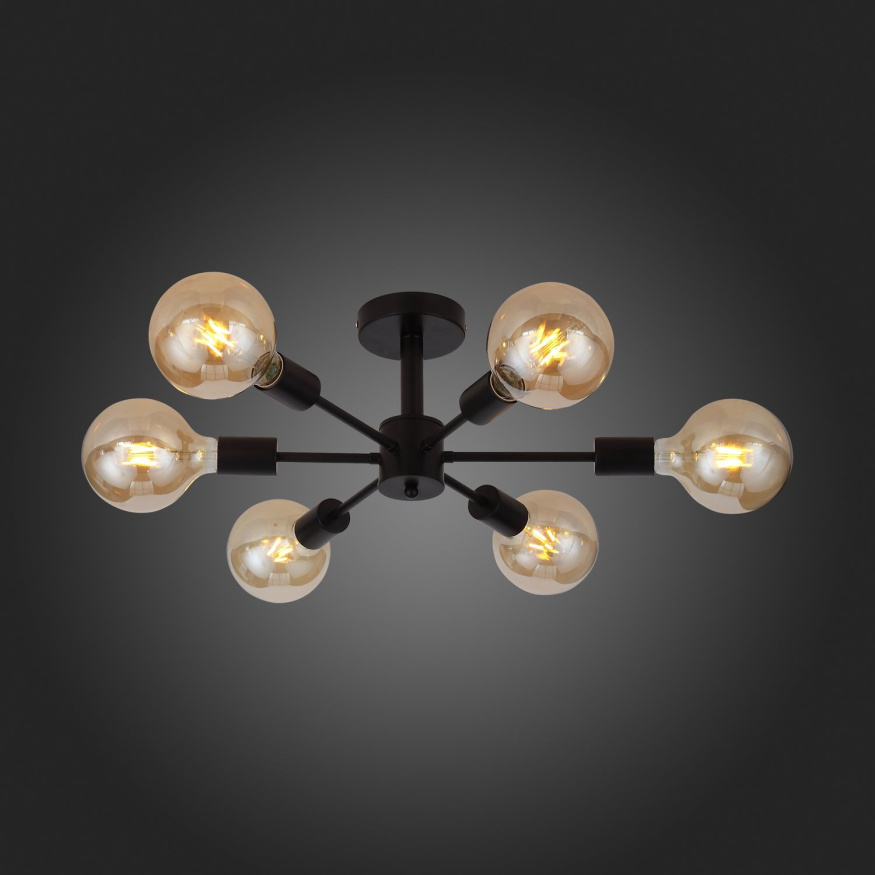 SL419.402.06 Светильник потолочный Черный E27 6*60W ANO EVOLUCE