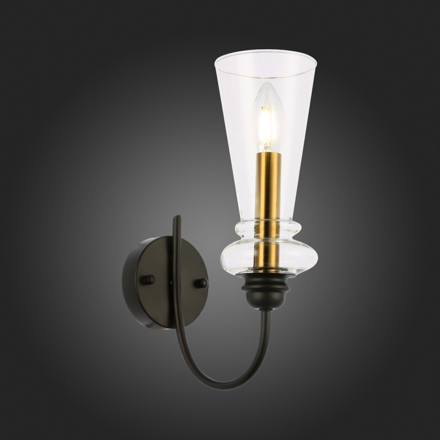 SLE112401-01 Светильник настенный Черный/Прозрачный E14 1*40W RAMMO EVOLUCE