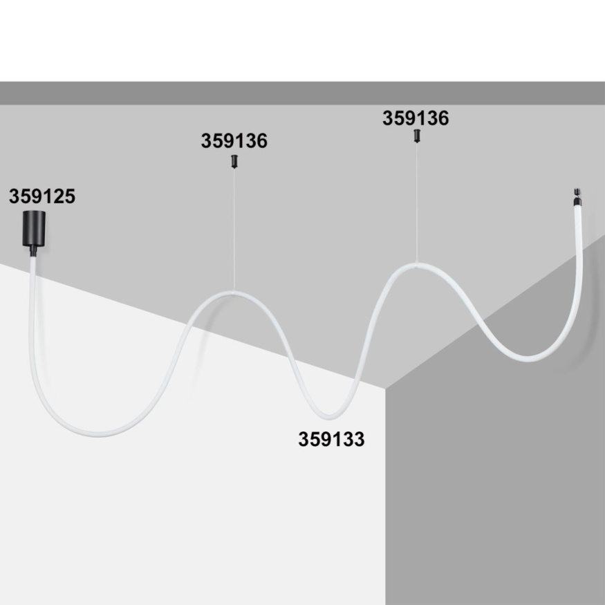 База для накладного монтажа светильников 359128-359133 NOVOTECH 359125 RAMO черный 15-40W