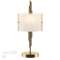Настольная лампа ODEON LIGHT EXCLUSIVE 5415/2T Margaret ар деко античная бронза/белый матовый 40W
