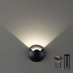 Встраиваемый грунтовый светильник ODEON LIGHT 6662/1GL WALD хай-тек черный/металл 3Вт