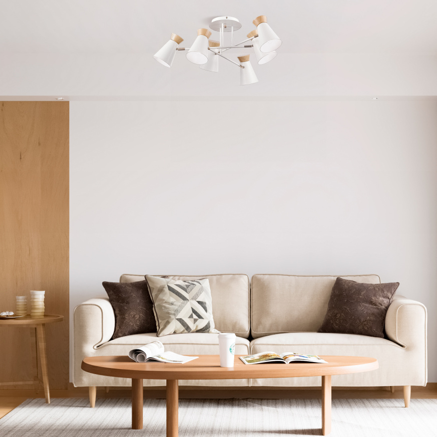 SLE1252-501-01 Светильник настенный Белый, Золотистый/Белый, Дерево E27 1*60W ALFEO EVOLUCE