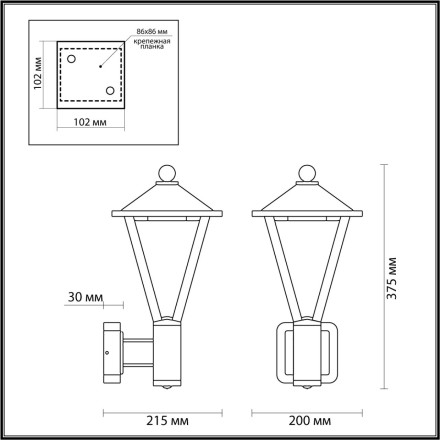 Настенный светильник ODEON LIGHT 6655/15WL BEARITZ LED 15W черный Современный