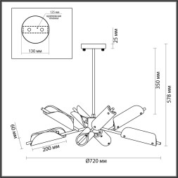 Люстра потолочная LUMION 6537/8C GEORGIA G9 8*25W золотой неоклассический