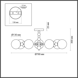 Люстра потолочная LUMION 6525/7C SUNDAY модерн хром 7x40W