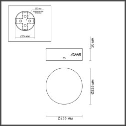 База потолочная ODEON LIGHT 5072/3R CROSSA золотой