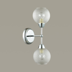 Бра LUMION 4438/2W EVERLY E14 2x40W хром, стекло модерн