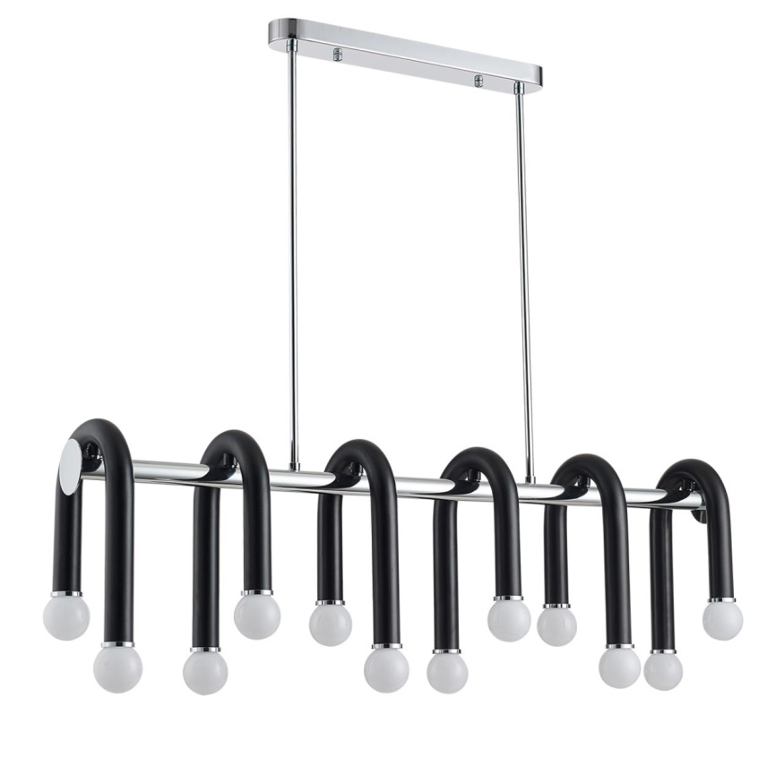 Люстра потолочная LUMION 5699/12C CASPIAN лофт чёрный, хром 1x60Вт