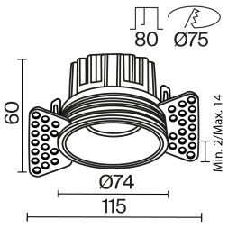 Встраиваемый светильник Technical DL058-12W3K-TRS-W