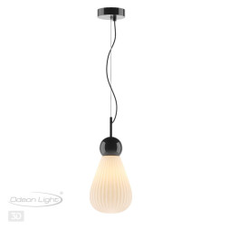 Подвес ODEON LIGHT EXCLUSIVE 5418/1 Elica E14 40W черный хром/белый матовый модерн