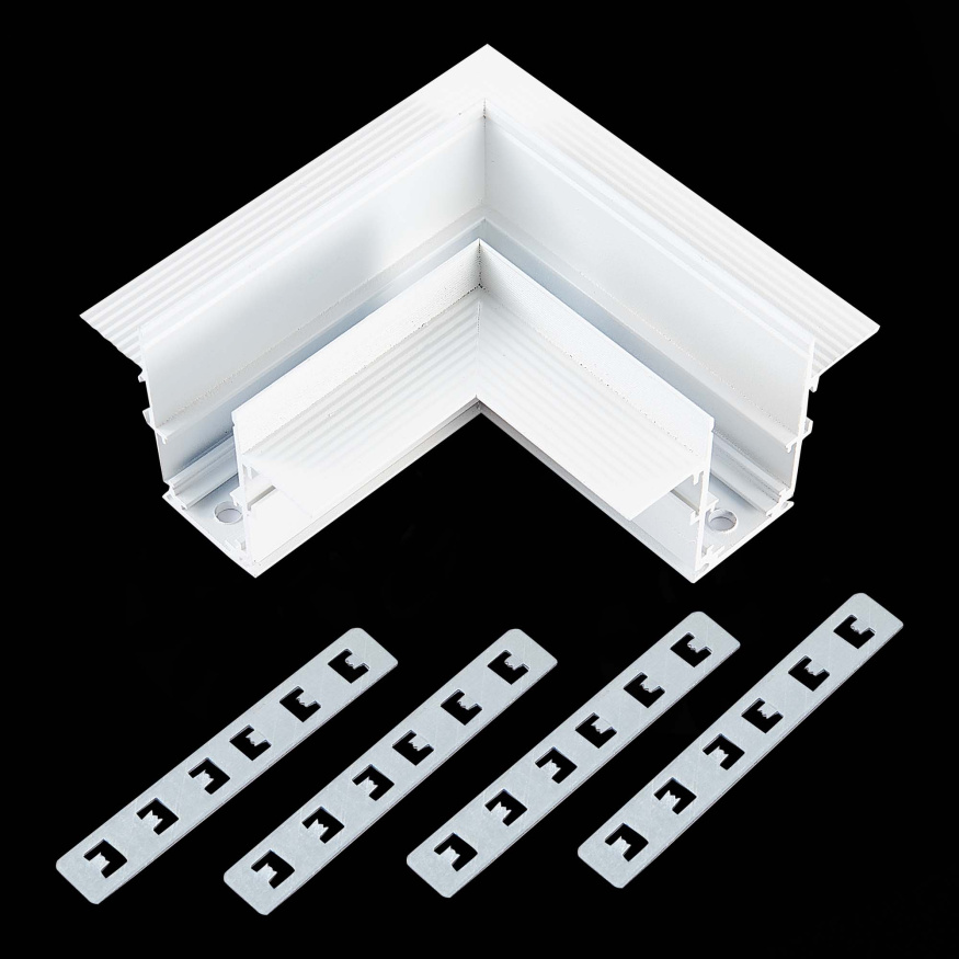 ST007.529.00 Угол-соединитель для встраиваемого магнитного шинопровода под ГКЛ 9мм  ST-Luce Белый SKYLINE 48 ST LUCE