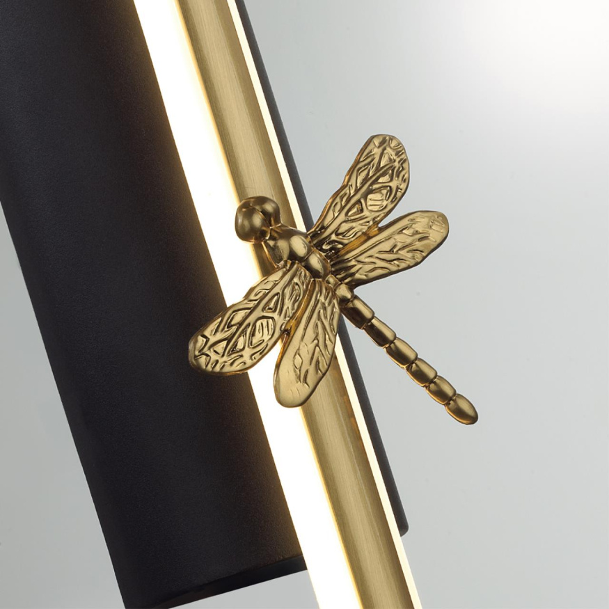 Настенный светильник ODEON LIGHT EXCLUSIVE 5413/18WL STREKOZA эклектика черный/античная бронза/алебастр 18W