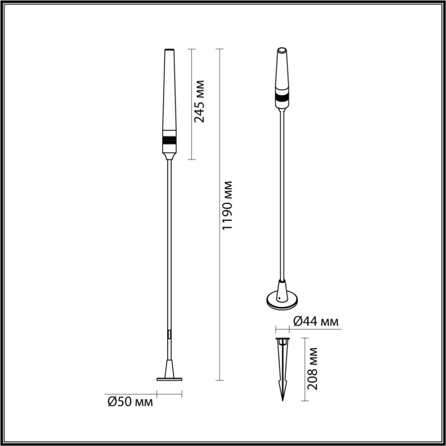 Уличный светильник ODEON LIGHT 7020/4GB CANNA хай-тек, минимализм черный/бронза 4Вт