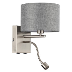 Бра LUMION 8251/2W NIKKI модерн никель, серый 40W+3W