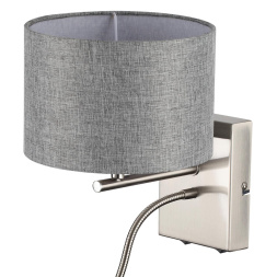 Бра LUMION 8251/2W NIKKI модерн никель, серый 40W+3W