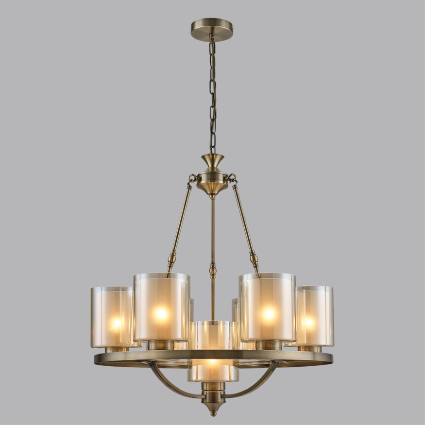 Люстра LUMION 6524/7 RIVERLY кантри античная латунь 7x60W