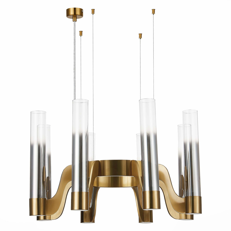 SL1235.303.08 Люстра подвесная ST-Luce Латунь/Хром, Прозрачный E14 8*40W ETTORE ST LUCE