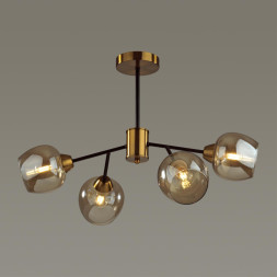 Люстра потолочная LUMION 5649/4C ODELL E27 4*60W черный, бронза