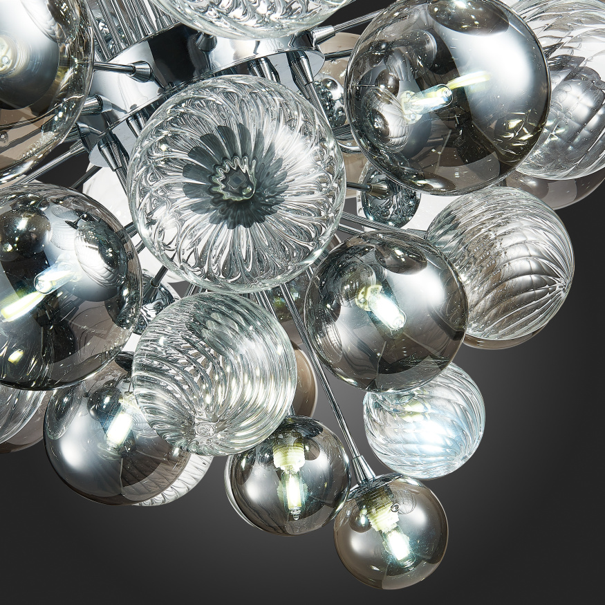 SL1124.103.29 Люстра подвесная ST-Luce Хром/Дымчатый, Прозрачный G9 29*5W 4000K VINETTO ST LUCE