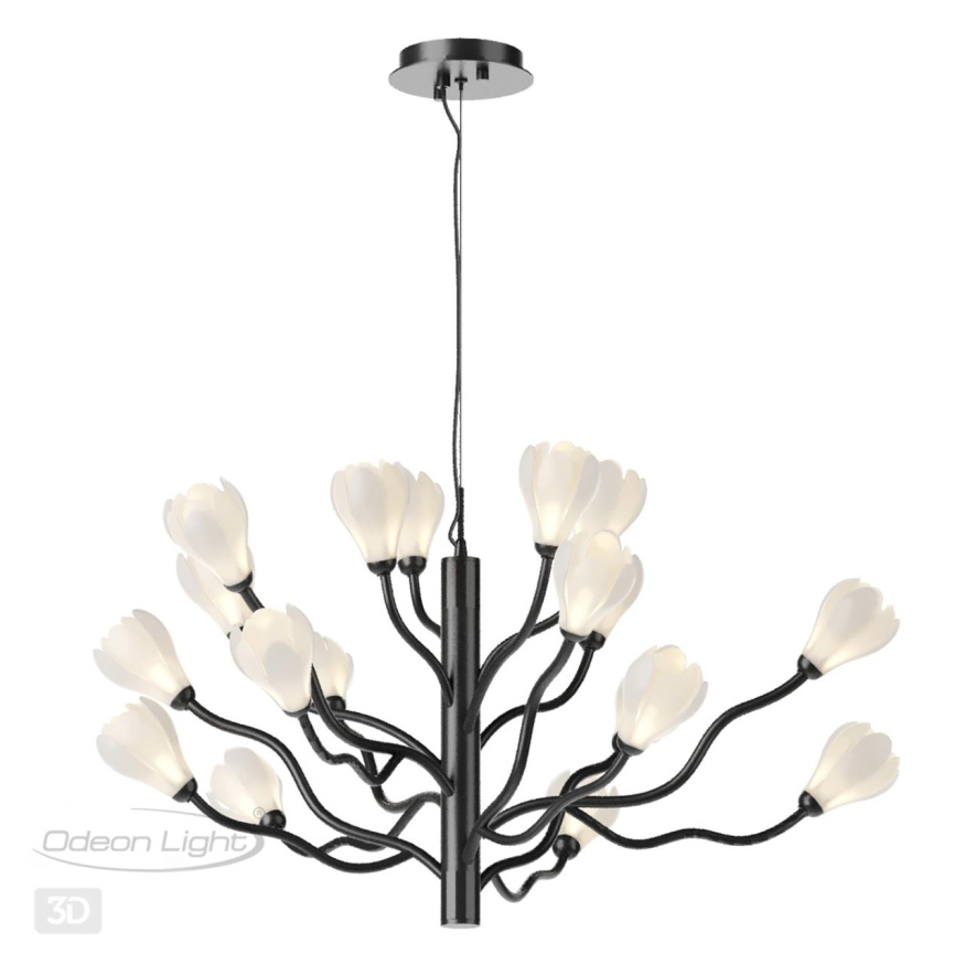 Люстра ODEON LIGHT 5090/18 GARDI неоклассика черный мат./белый/фарфор 5