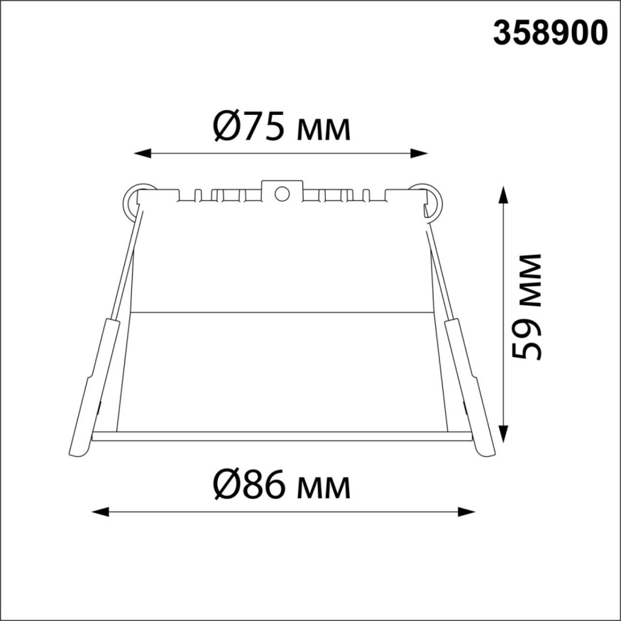 Светильник встраиваемый светодиодный NOVOTECH 358900 TRAN лофт, минимализм, хай-тек черный 9Вт