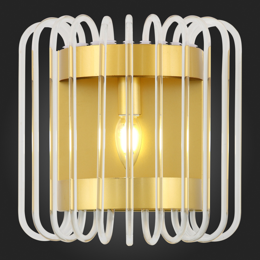 SL1228.201.01 Бра ST-Luce Золотистый/Прозрачный E14 1*40W GROSSETO ST LUCE