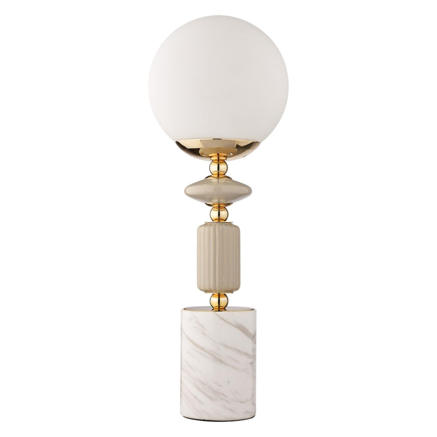 Настольная лампа LUMION 6580/1T VIVIEN в классическом стиле французское золото, серый, белый 1x40W