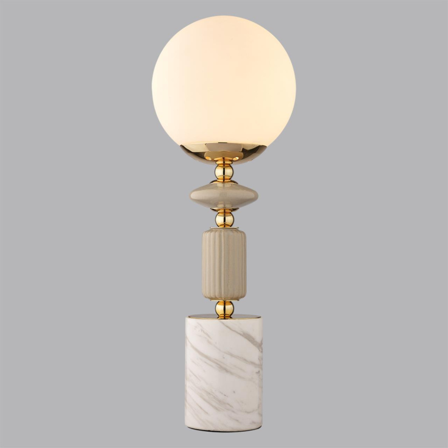 Настольная лампа LUMION 6580/1T VIVIEN в классическом стиле французское золото, серый, белый 1x40W