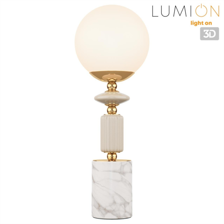 Настольная лампа LUMION 6580/1T VIVIEN в классическом стиле французское золото, серый, белый 1x40W