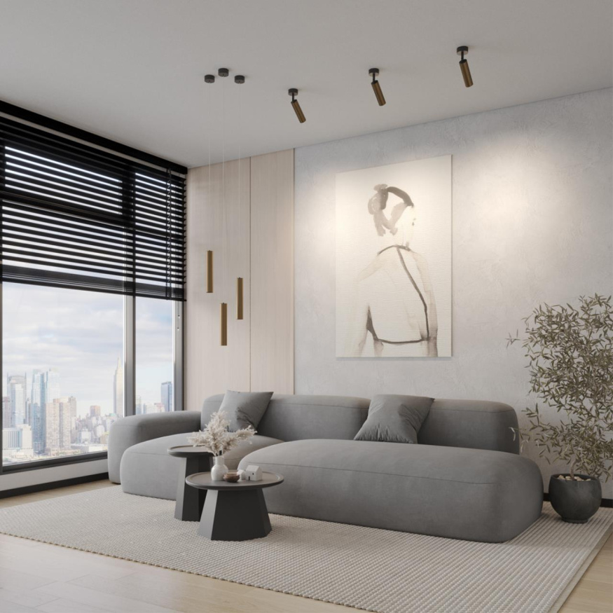 Светильник накладной светодиодный NOVOTECH 358987 ALBA лофт, минимализм, хай-тек, ар деко бронза светлая/черный 15W