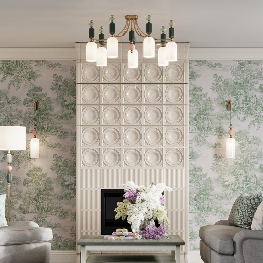 Торшер ODEON LIGHT EXCLUSIVE 4861/1F CANDY в классическом стиле золотой/раноцветн.керамика/ткань 1x60Вт