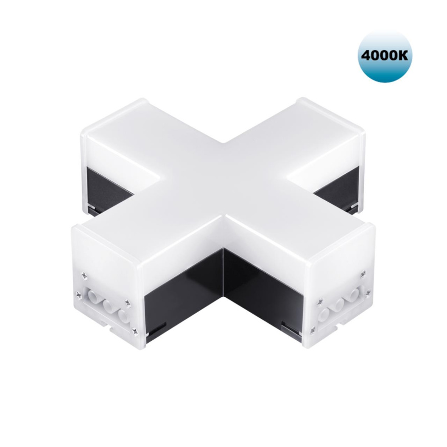 Светильник-соединитель &quot;Х&quot;- образный в комплекте прямой соединитель, крепёжные планки, заглушки NOVOTECH 359114 BITS черный 12Вт