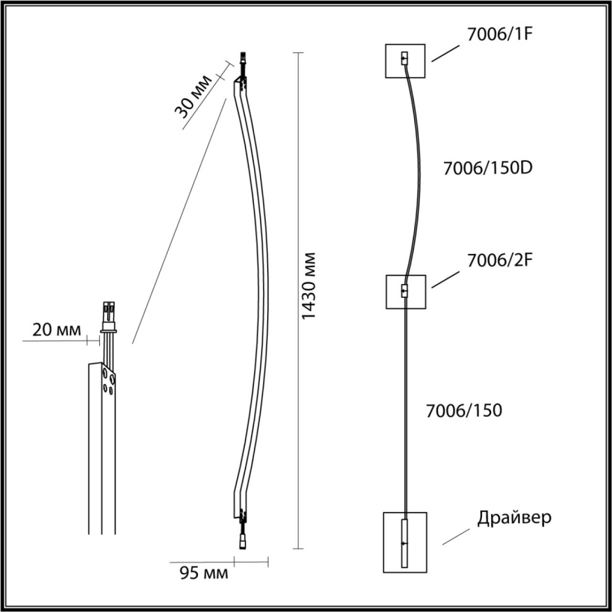 Настенный светильник ODEON LIGHT 7006/150D FINO хай-тек, минимализм 21W