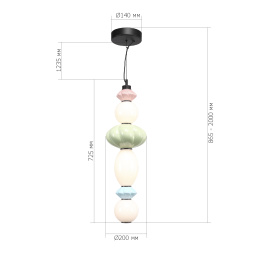 SL6134.433.01 Светильник подвесной ST-Luce черный/розовый, зеленый, синий, опаловый LED 1*24W 3000K FLORENTINI ST LUCE